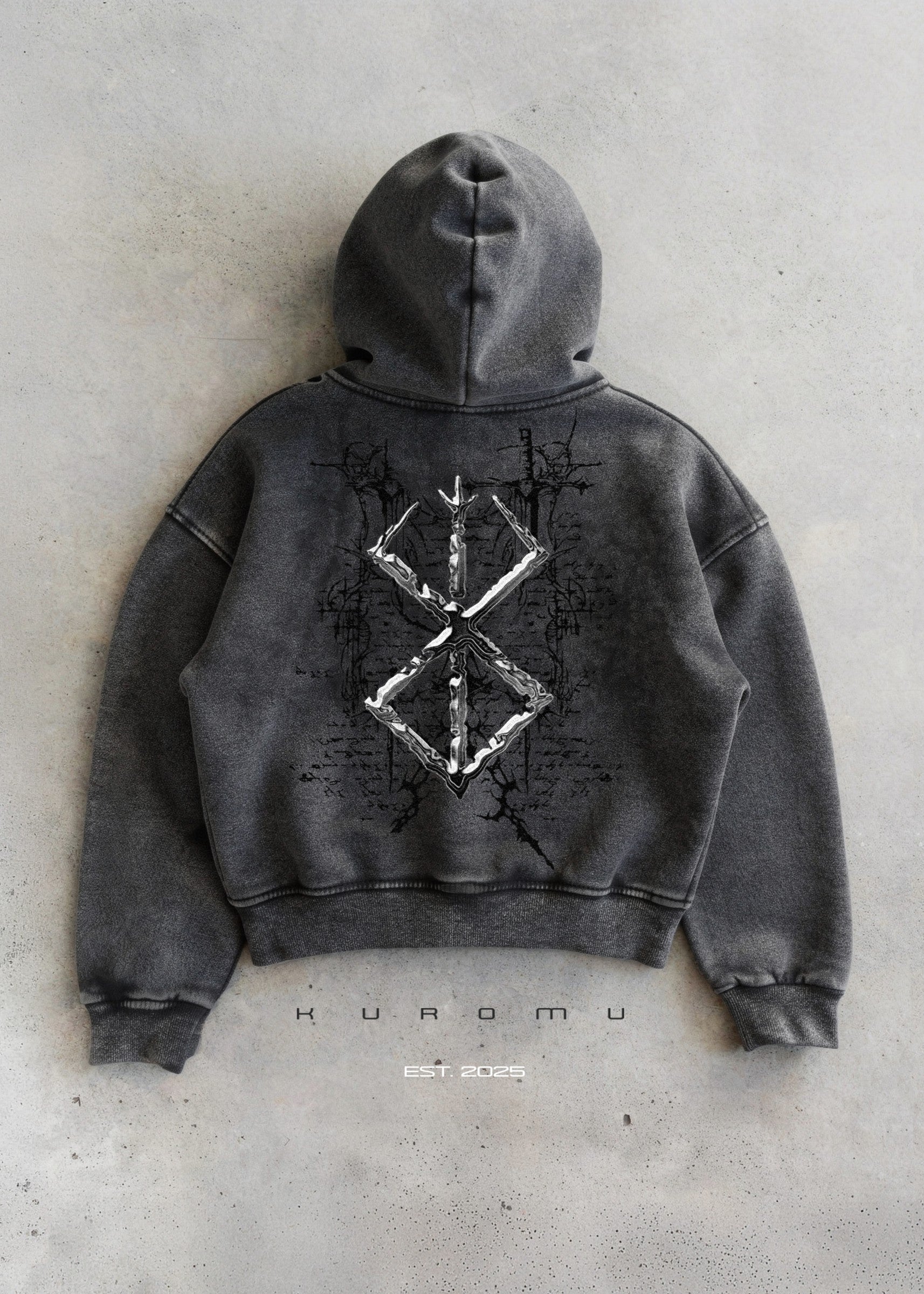 Kuromu Brand of Sacrifice Boxy zip-up