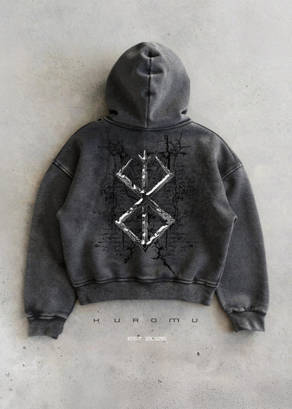 Kuromu Brand of Sacrifice Boxy zip-up