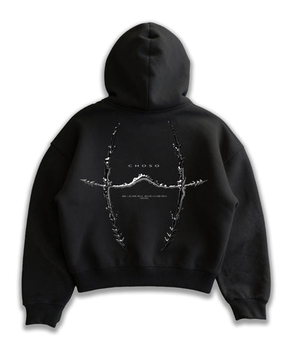 Kuromu Blood Pattern BLCK Boxy zip-up