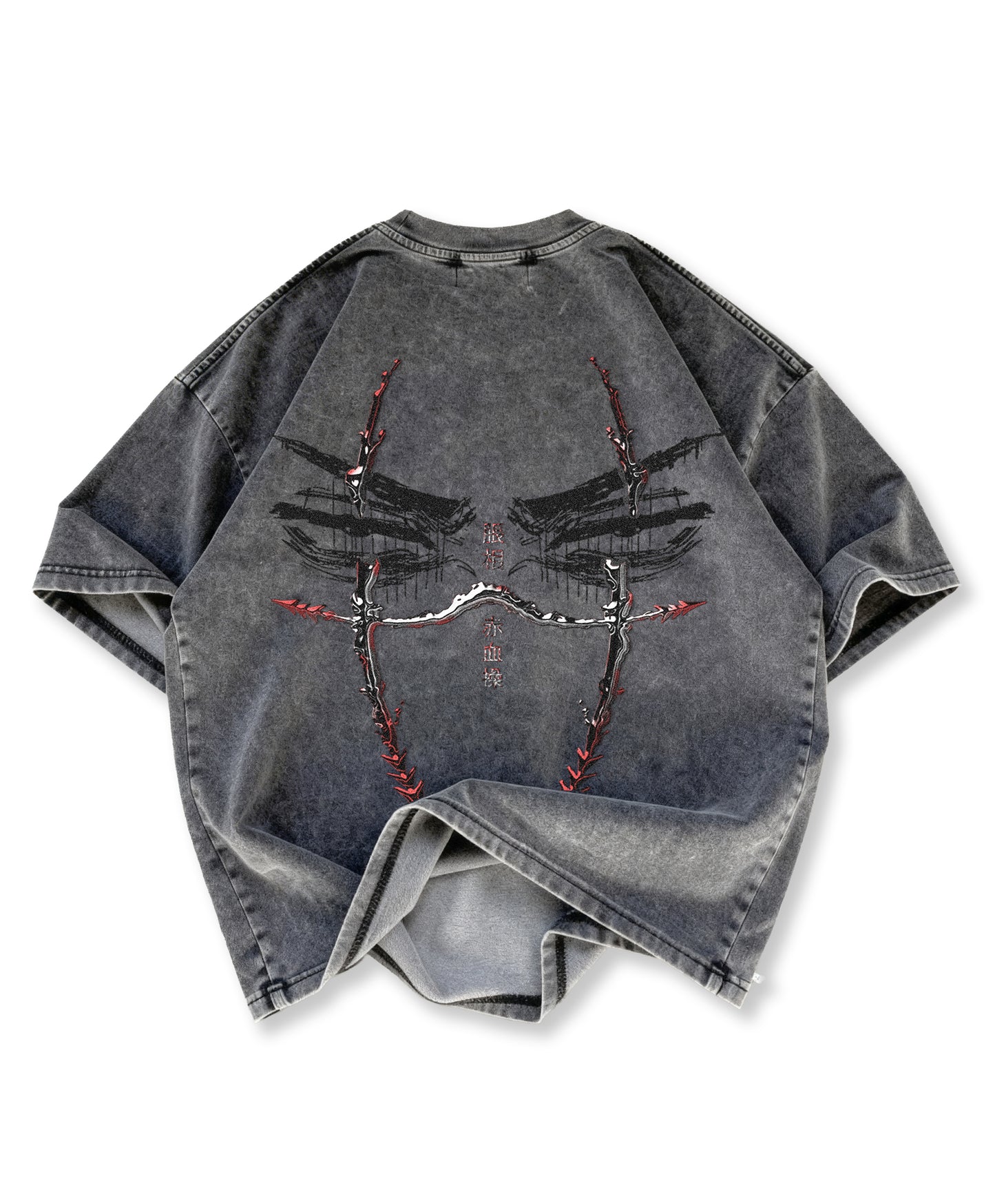 Kuromu Blood pattern Washed Oversized T-shirt