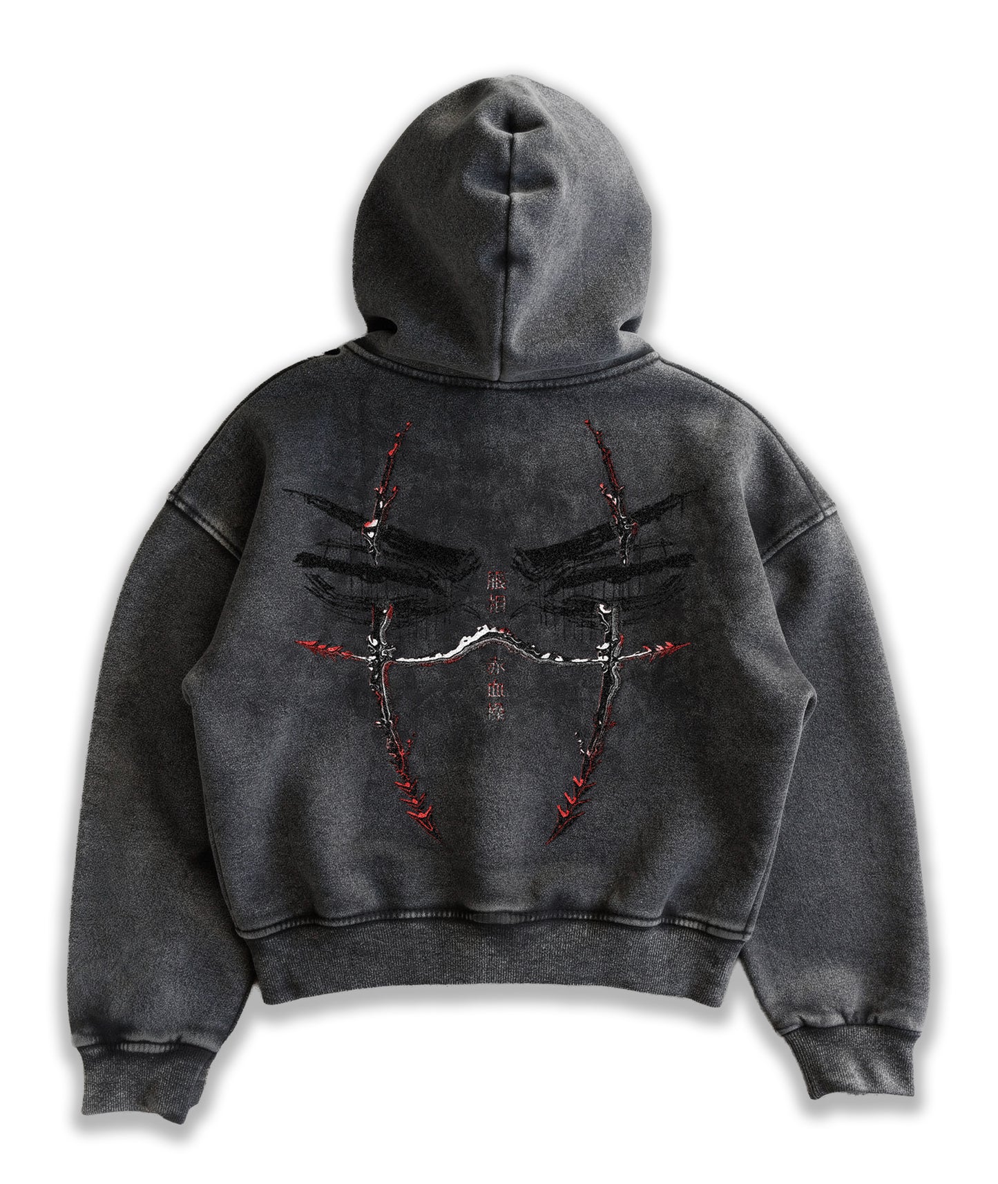Kuromu Blood pattern Boxy zip-up
