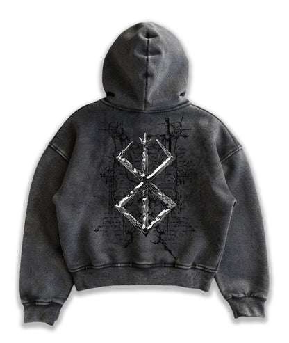 Kuromu Brand of Sacrifice Boxy zip-up