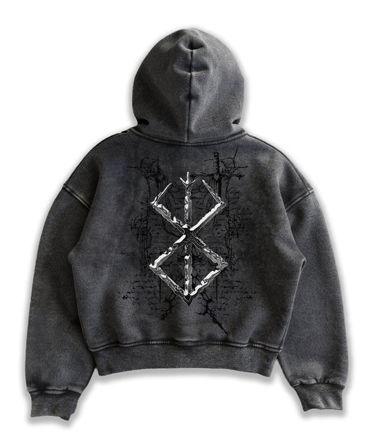 Kuromu Brand of Sacrifice Boxy zip-up