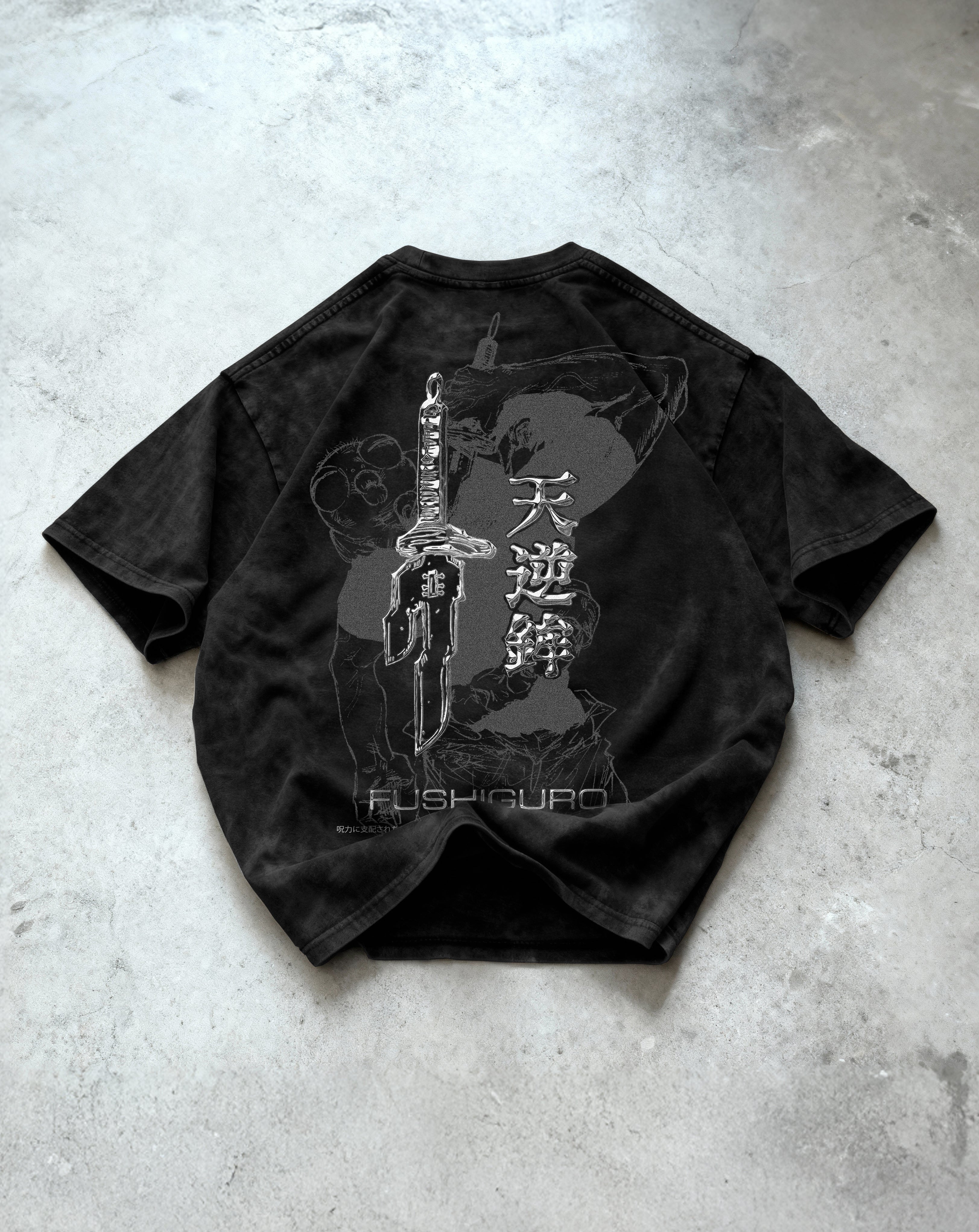 Kuromu Fushiguro Washed Oversized T-shirt