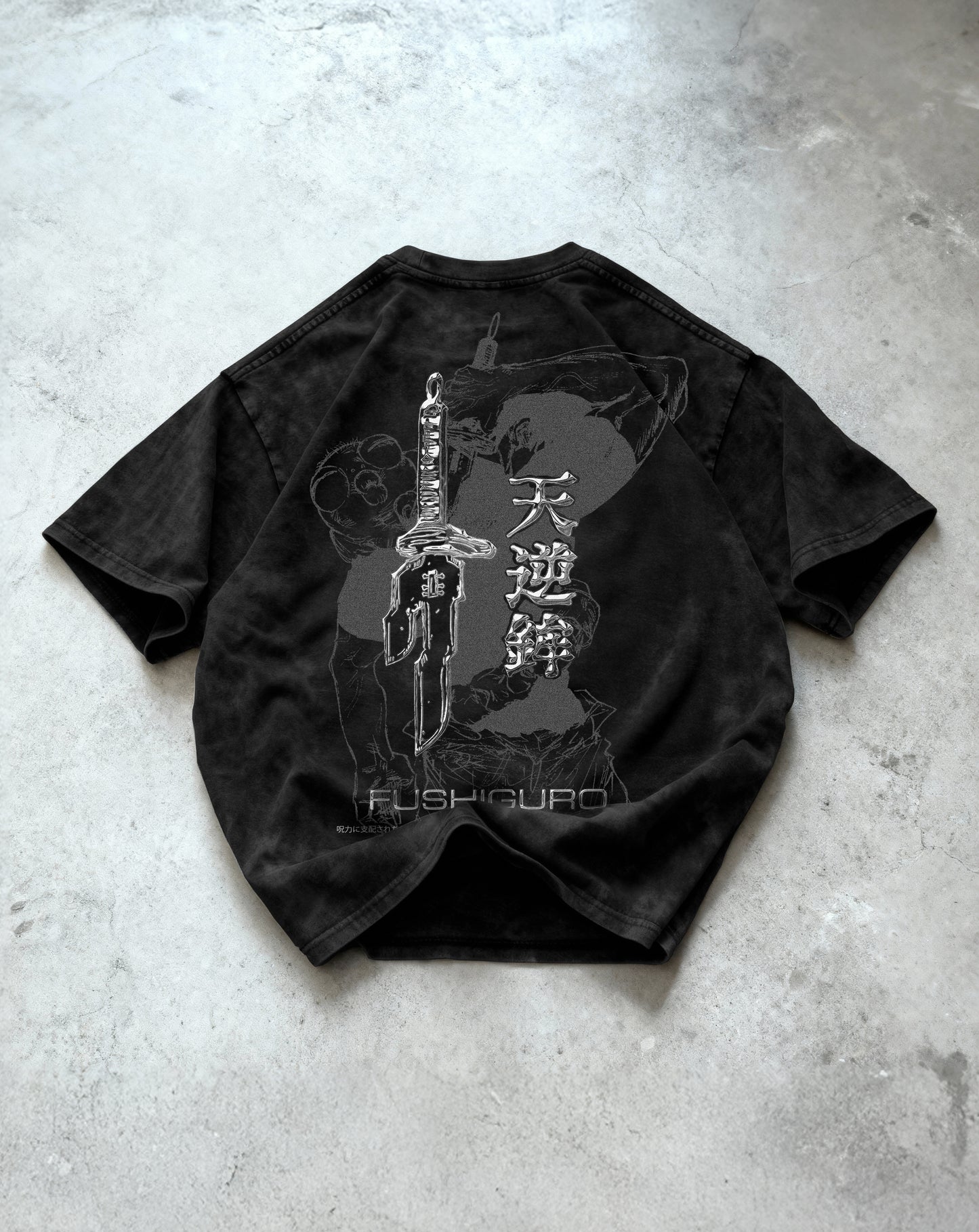 Kuromu Fushiguro Washed Oversized T-shirt